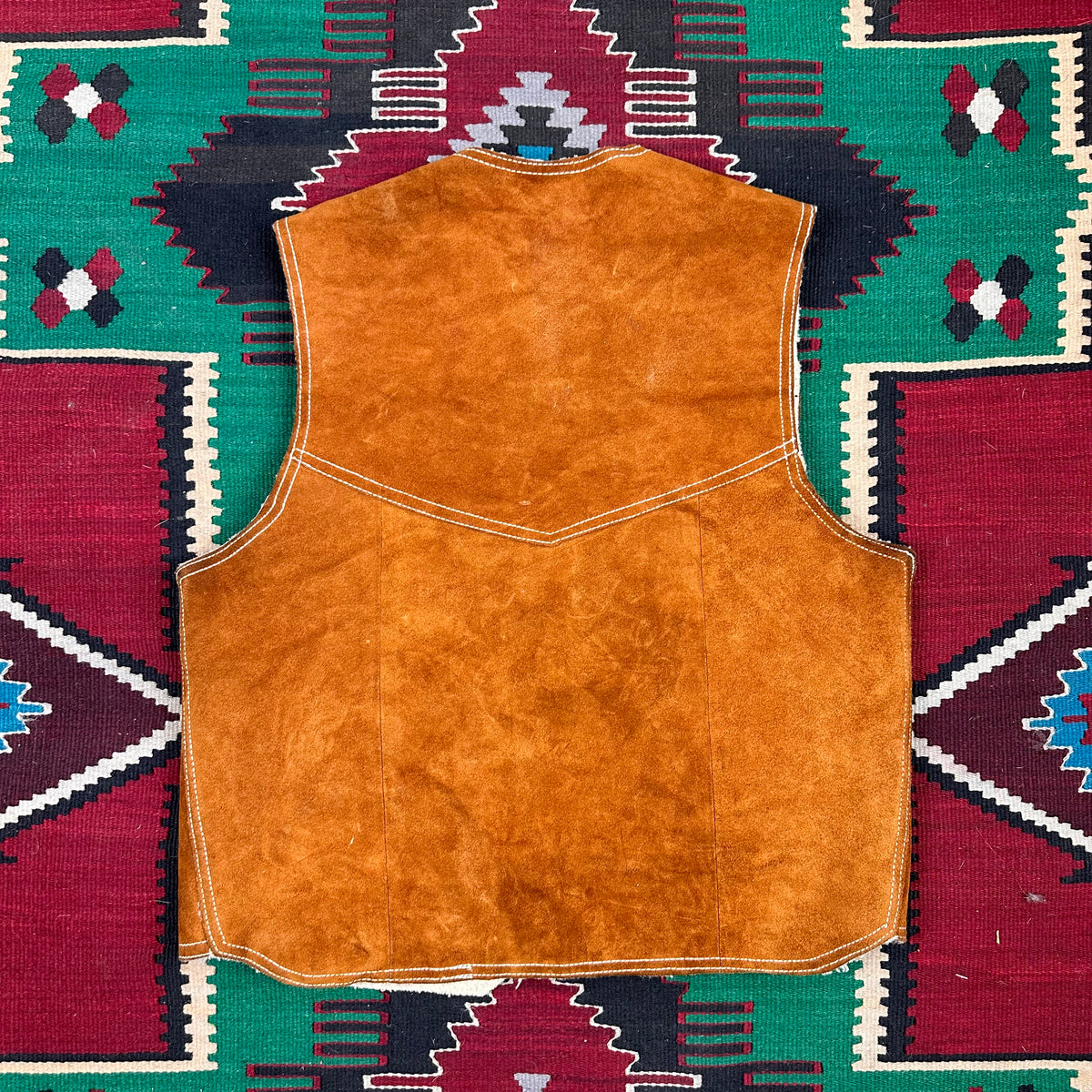 70s brown suede pile lined Sherpa vest medium
