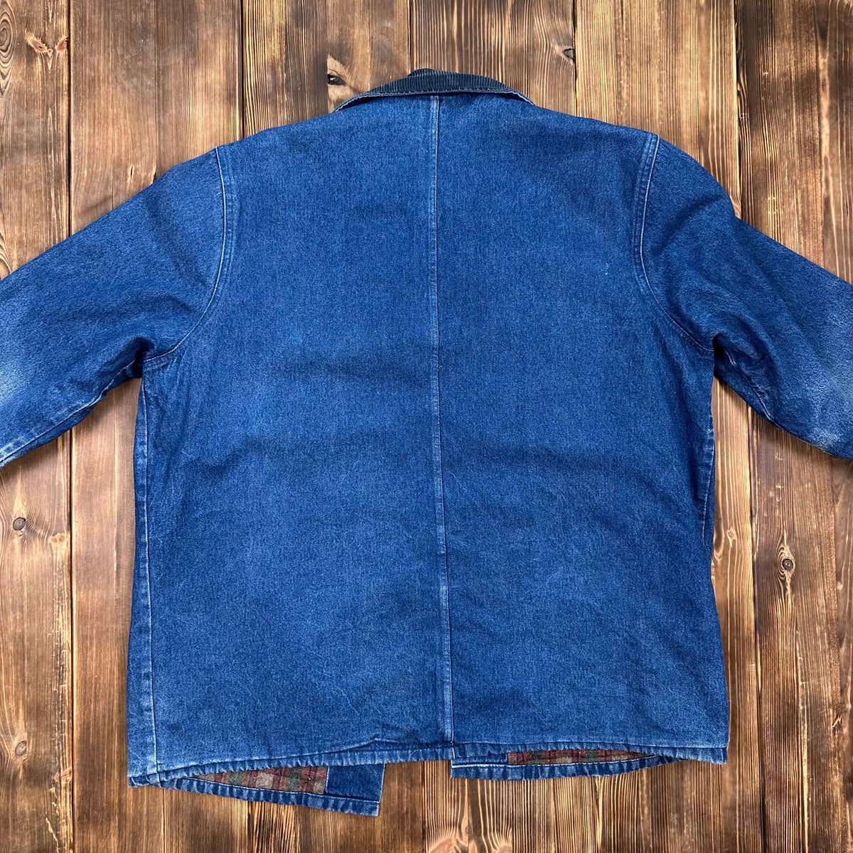 70s Walls blanket lined denim chore coat with brown corduroy collar large (42-44) made USA