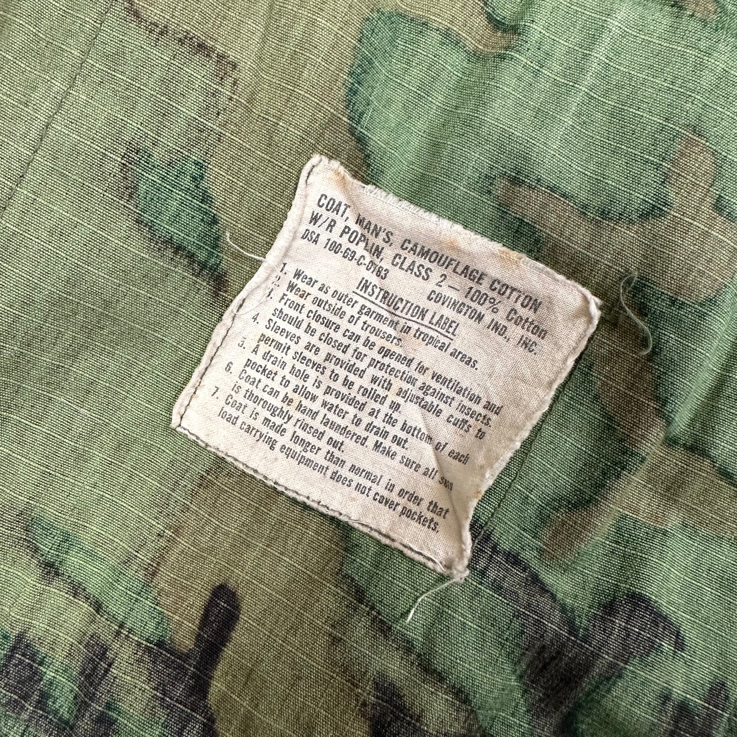 Brown dominant ERDL jungle jacket 1969 small regular camo shirt