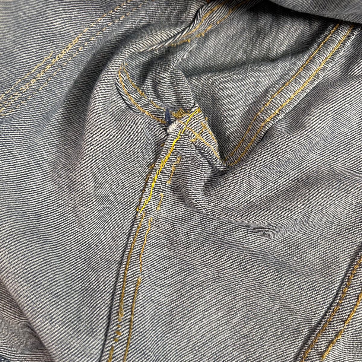 60s Roebucks white tag selvedge denim jean trucker jacket faded medium probably 42