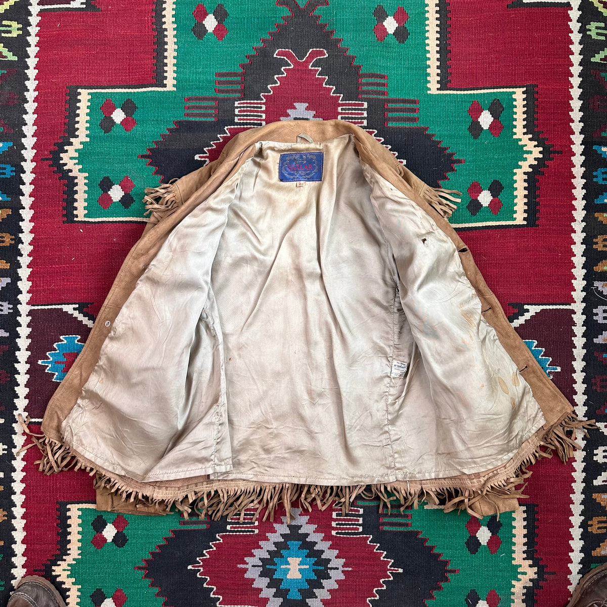 Vintage 60s/70s buckskin deer suede fringe jacket tagged 40 fits medium by Skälar