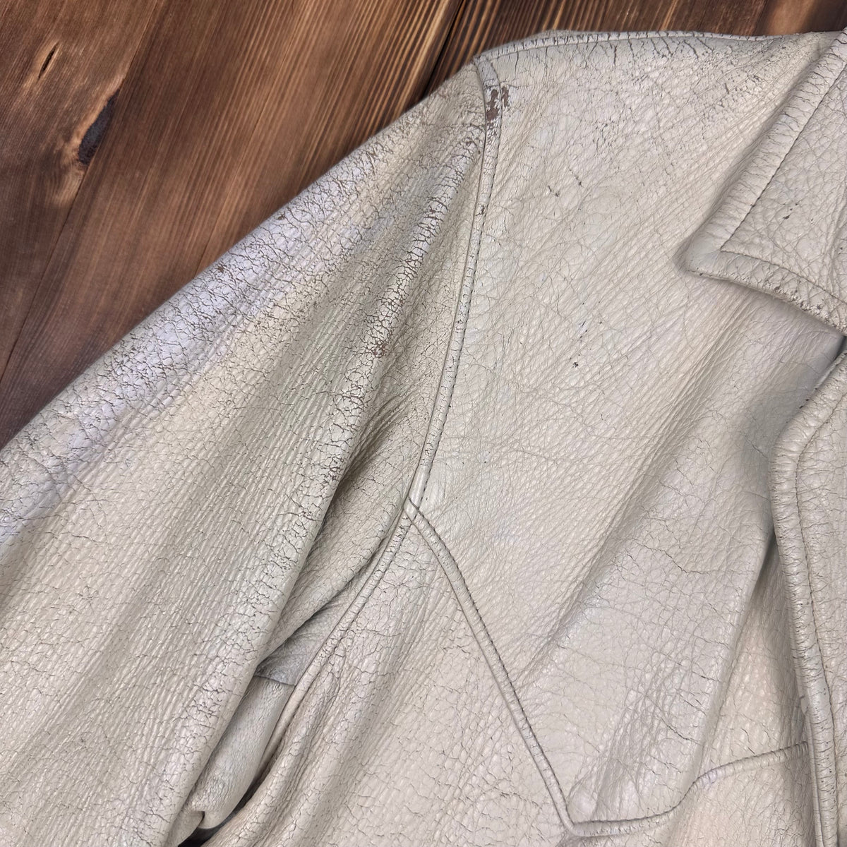 60s white deerskin leather western short coat jacket by Mid Western Sport Togs size 40 fits Medium Long