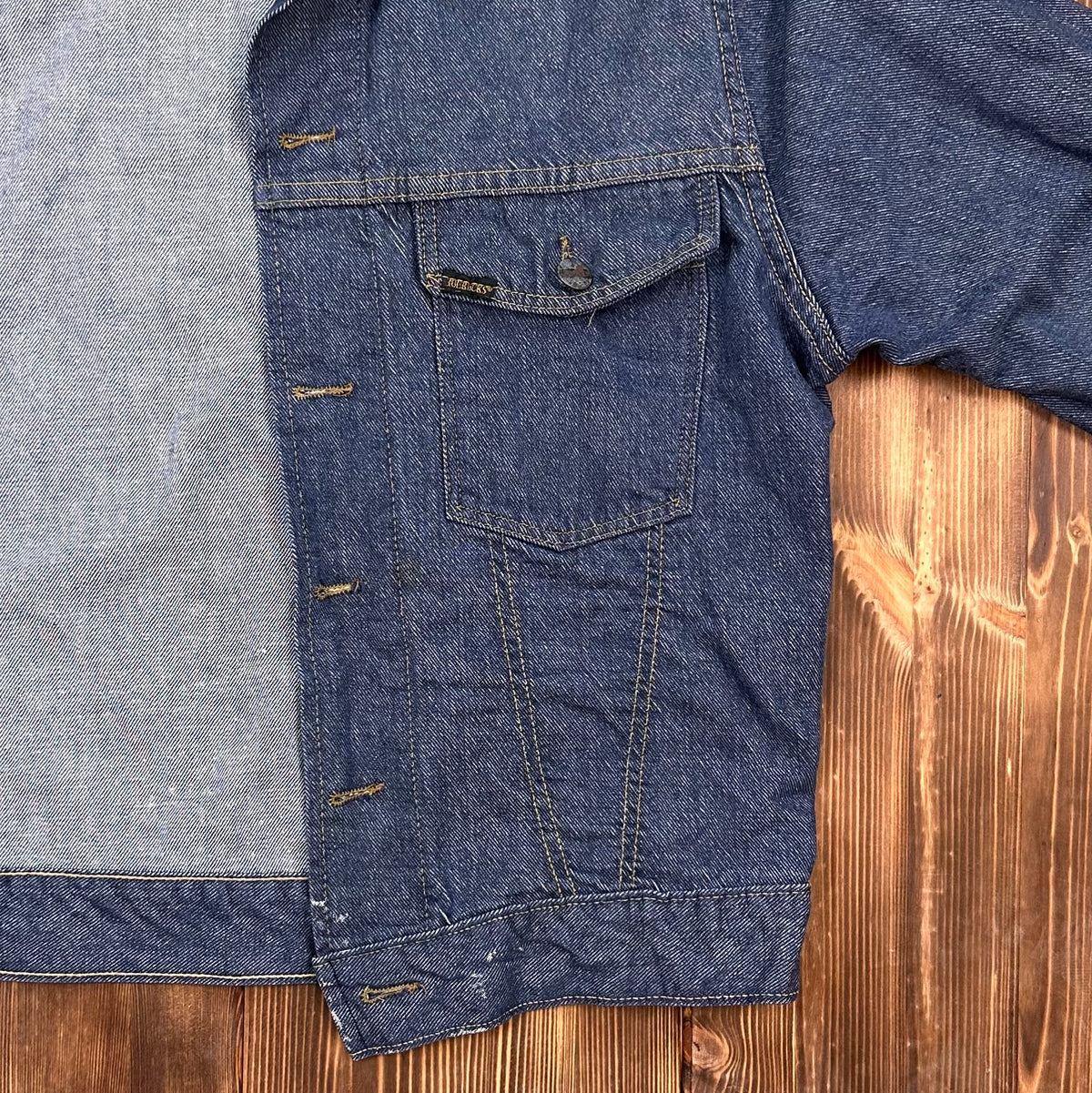 Early 70s Sears Roebucks selvedge dark denim trucker style denim jacket medium approx (40/42)
