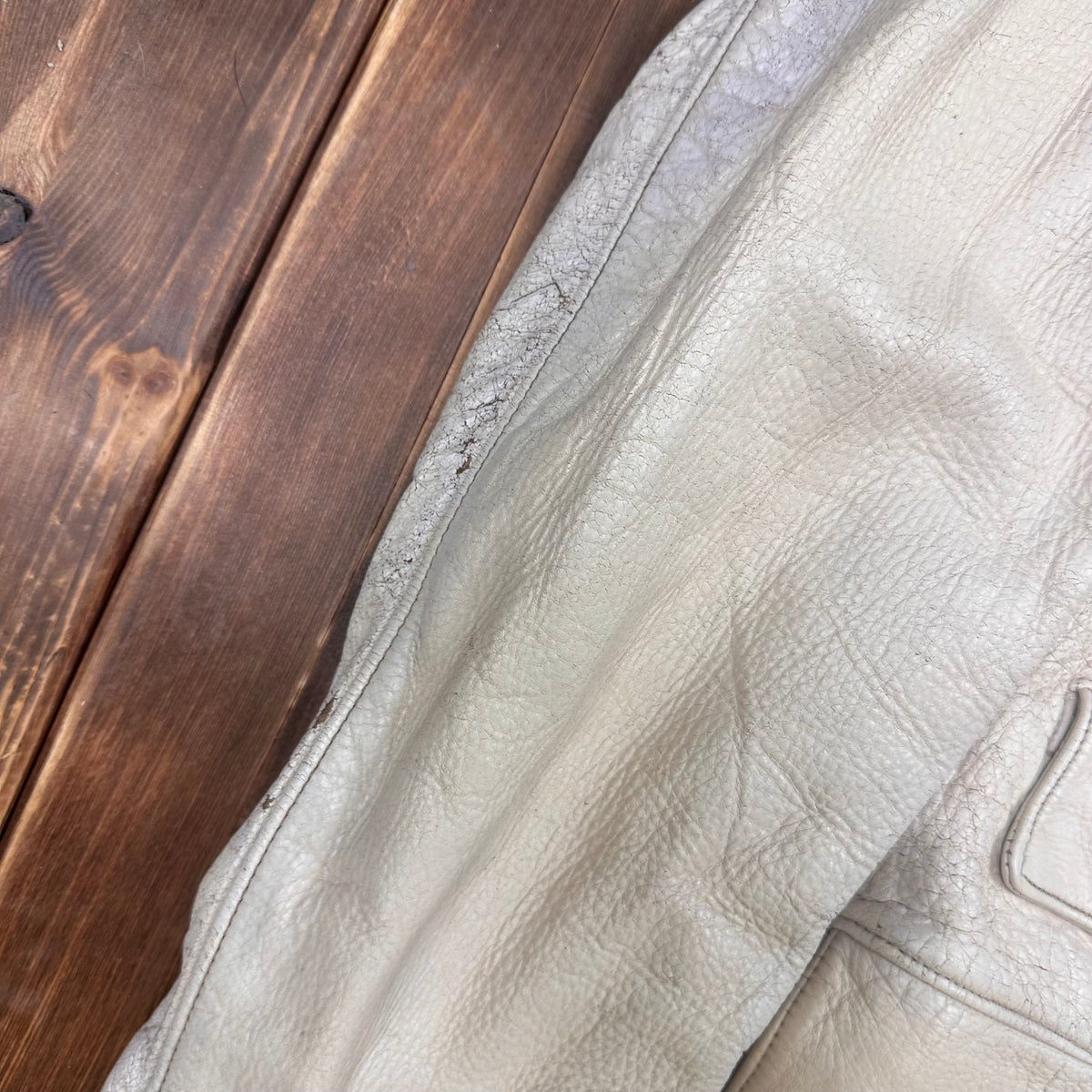 60s white deerskin leather western short coat jacket by Mid Western Sport Togs size 40 fits Medium Long