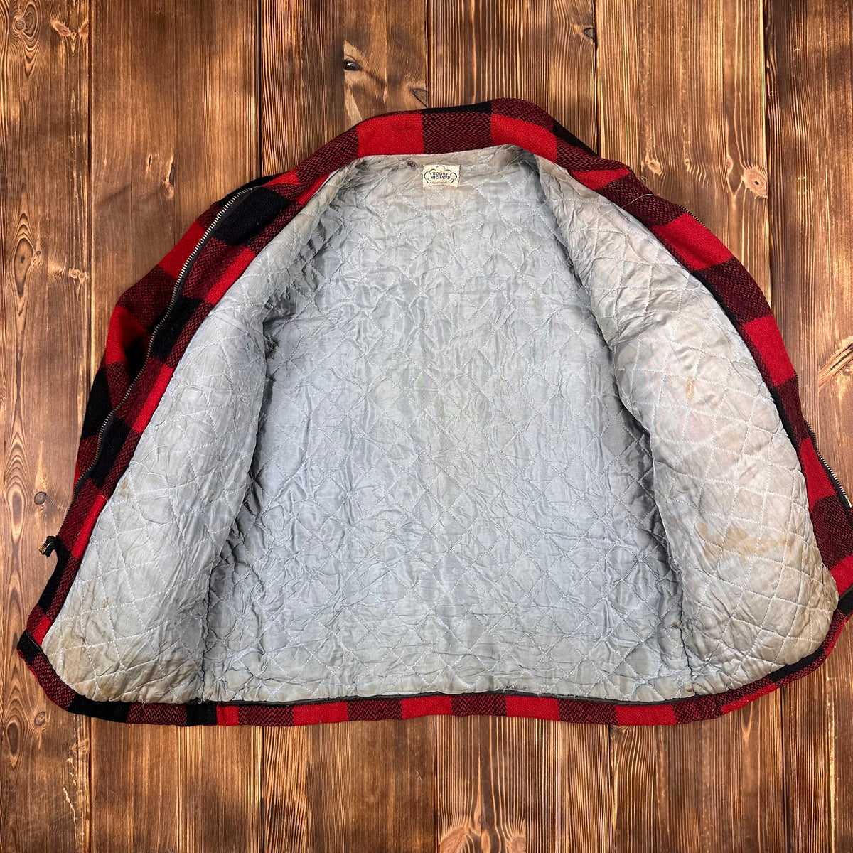 Buffalo Plaid red black wool jacket size medium
