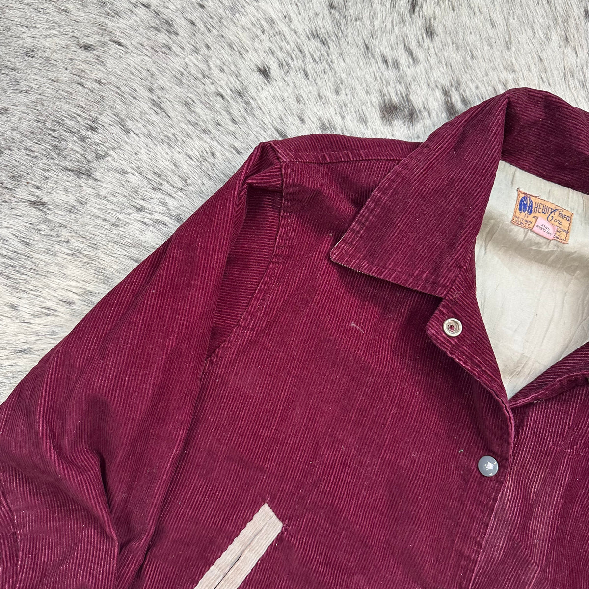 60s burgundy corduroy letterman varsity jacket women’s medium men’s small