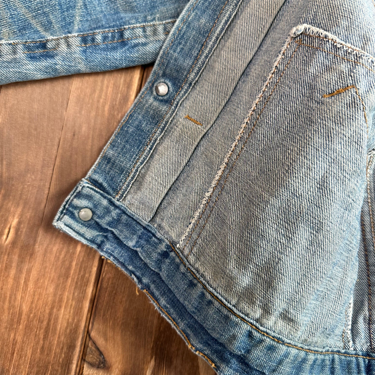 ELY type 2 style pleated front selvedge denim jacket medium approx 40/42