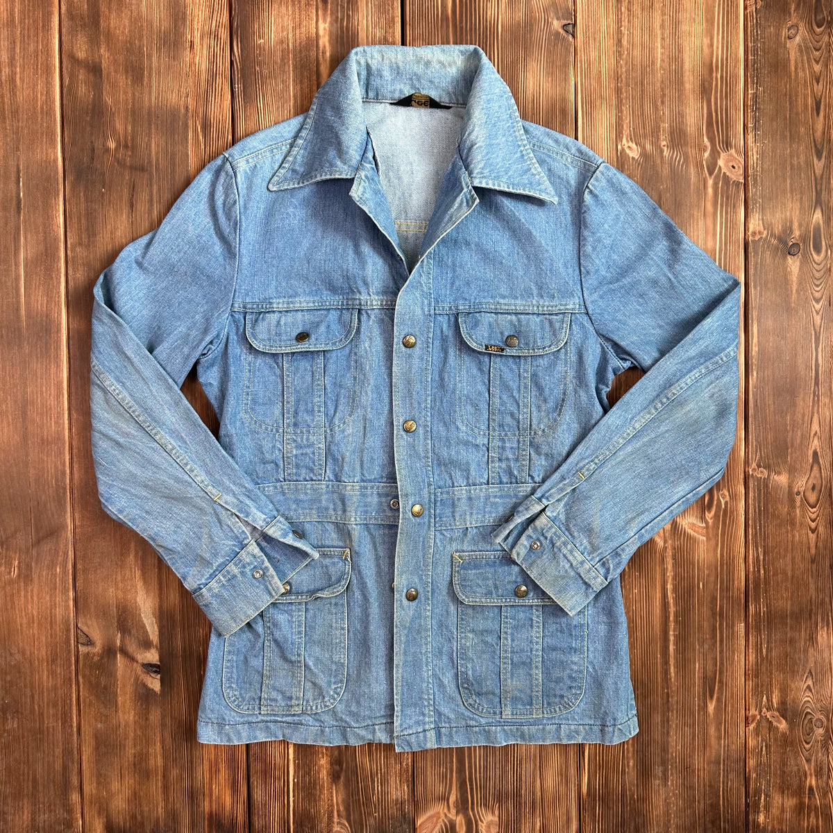 70s Lee safari denim coat jacket fits modern small