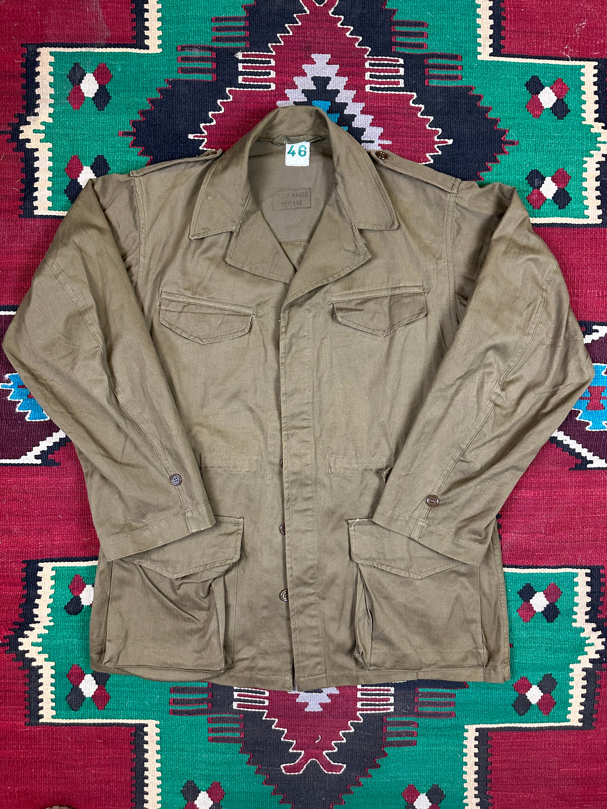 French army M47 HBT tan brown field coat Large 22
