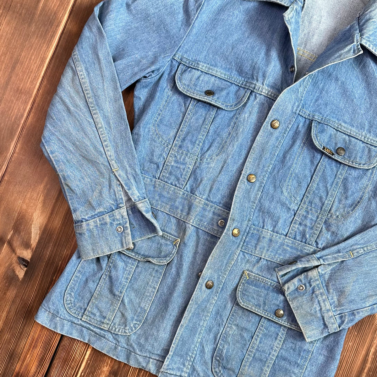70s Lee safari denim coat jacket fits modern small