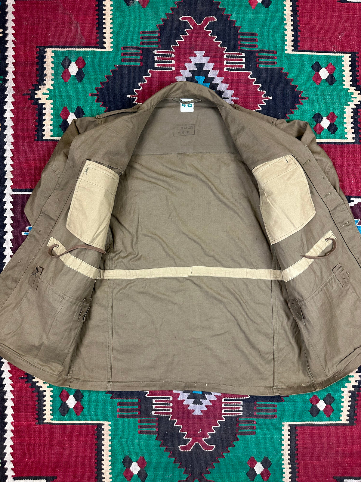 French army M47 HBT tan brown field coat Large 22