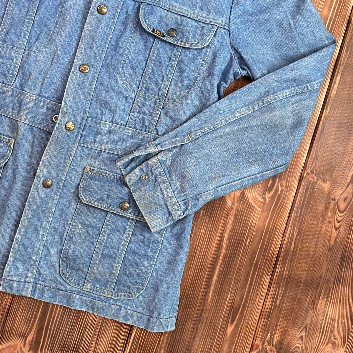 70s Lee safari denim coat jacket fits modern small