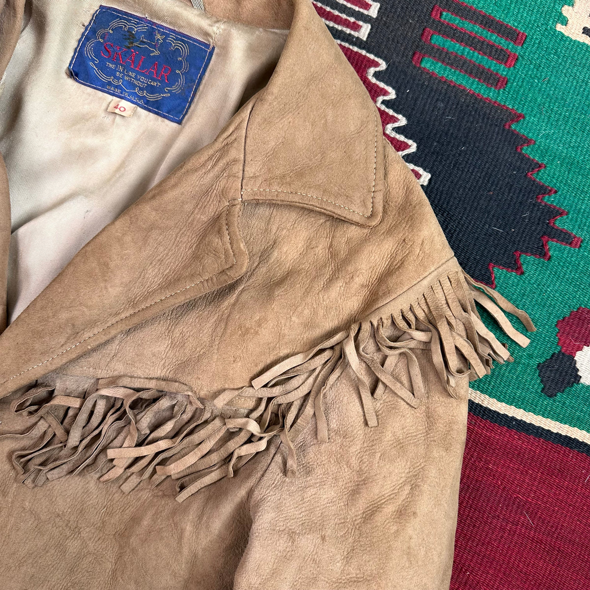 Vintage 60s/70s buckskin deer suede fringe jacket tagged 40 fits medium by Skälar