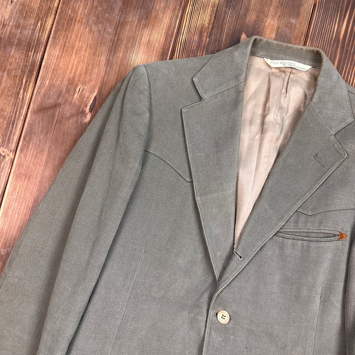 Vintage Polo Western by Ralph Lauren cotton twill sport coat tagged 40R