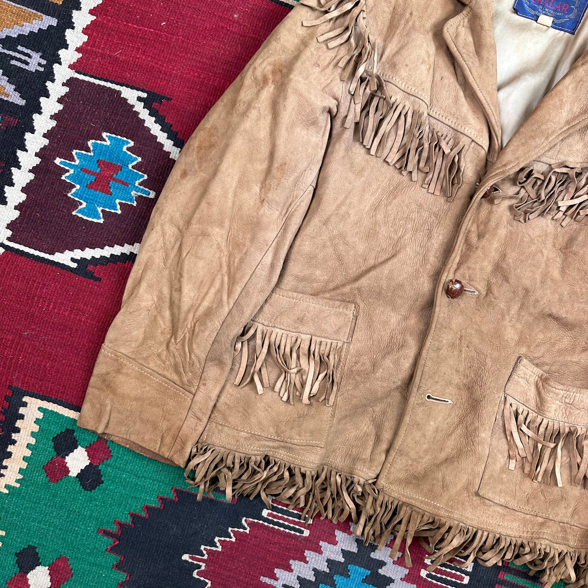 Vintage 60s/70s buckskin deer suede fringe jacket tagged 40 fits medium by Skälar