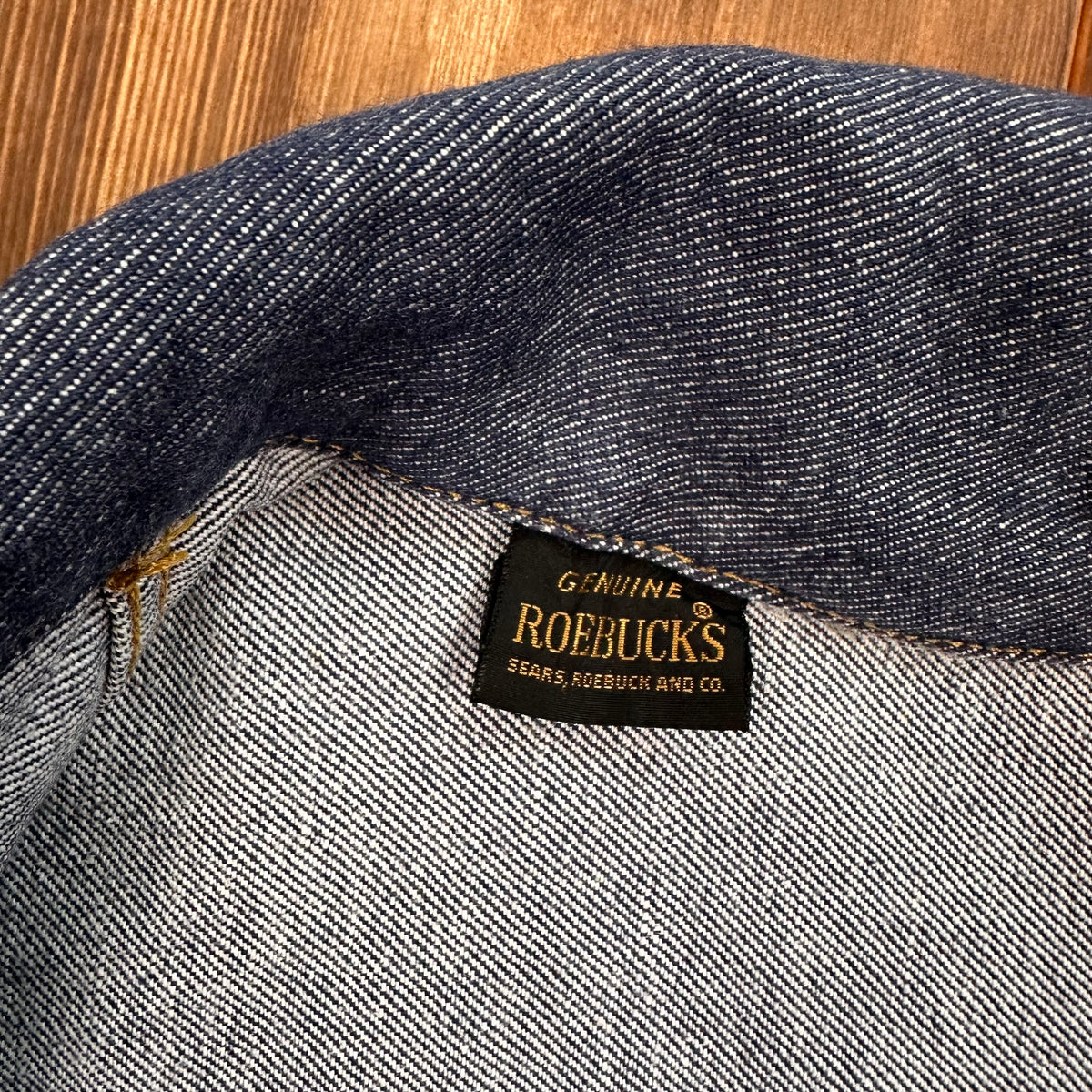 Early 70s Sears Roebucks selvedge dark denim trucker style denim jacket medium approx (40/42)