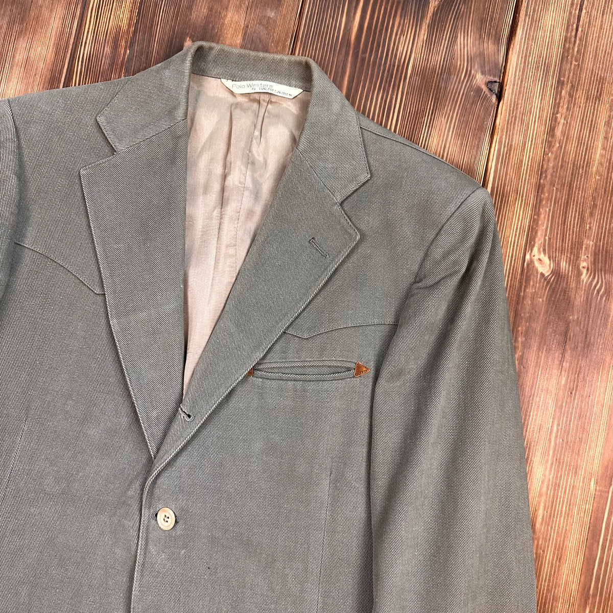 Vintage Polo Western by Ralph Lauren cotton twill sport coat tagged 40R