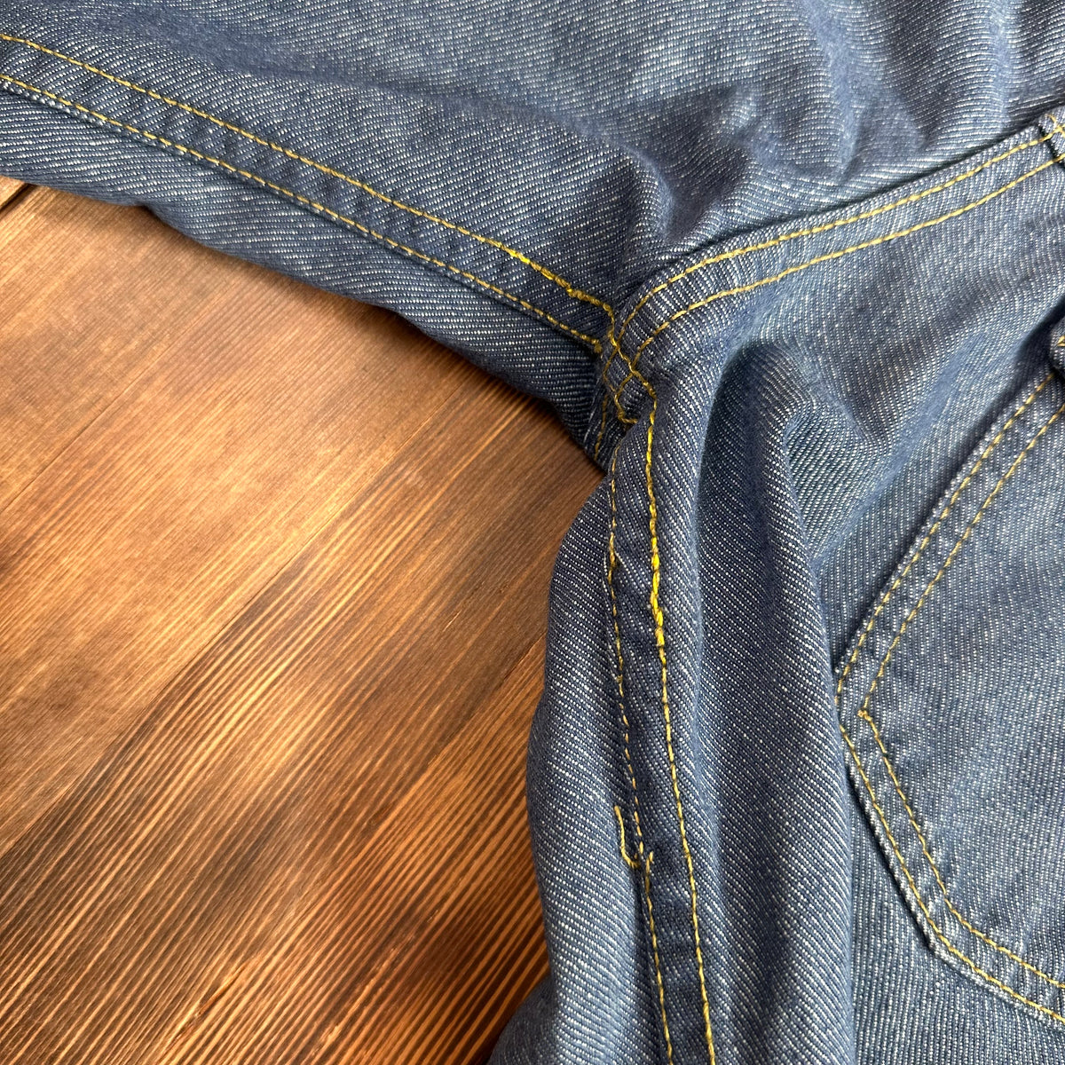 60s Roebucks white tag selvedge denim jean trucker jacket faded medium probably 42