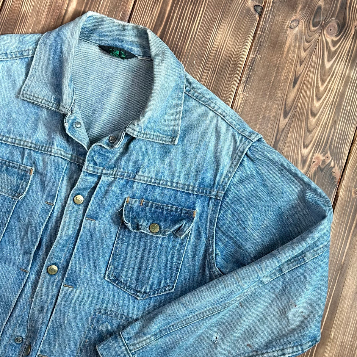 ELY type 2 style pleated front selvedge denim jacket medium approx 40/42