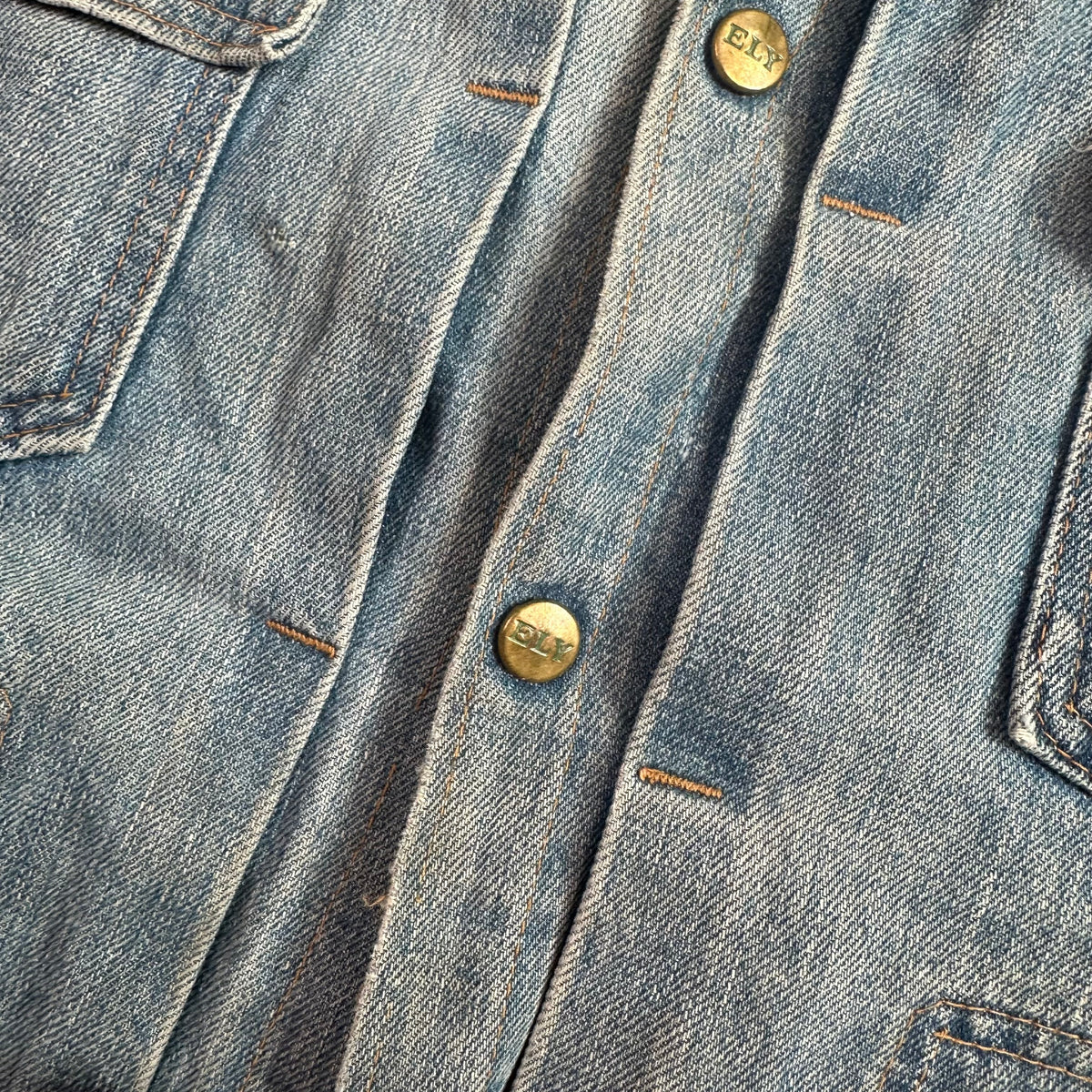 ELY type 2 style pleated front selvedge denim jacket medium approx 40/42