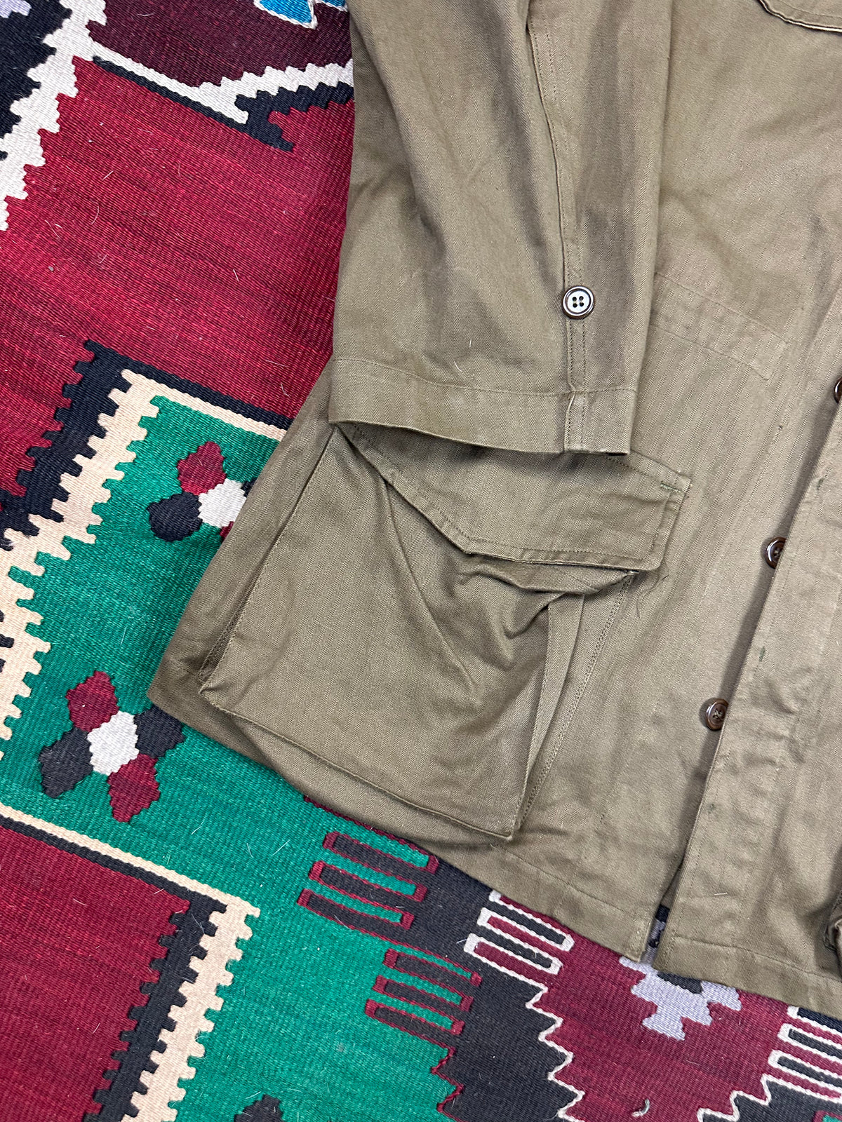 French army M47 HBT tan brown field coat Large 22