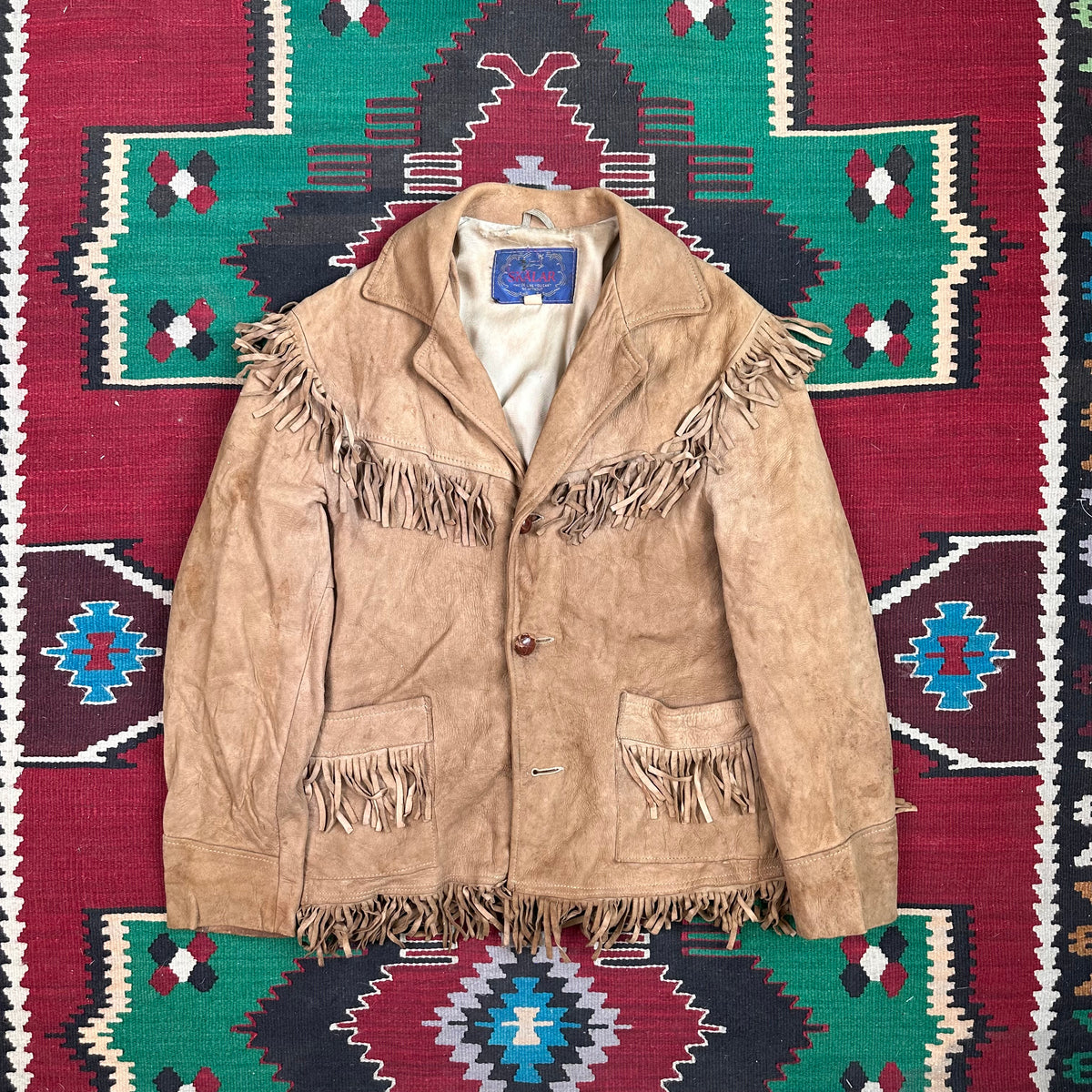 Vintage 60s/70s buckskin deer suede fringe jacket tagged 40 fits medium by Skälar