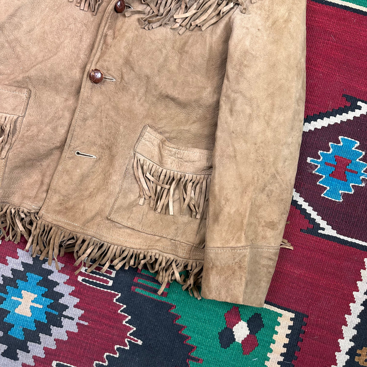 Vintage 60s/70s buckskin deer suede fringe jacket tagged 40 fits medium by Skälar