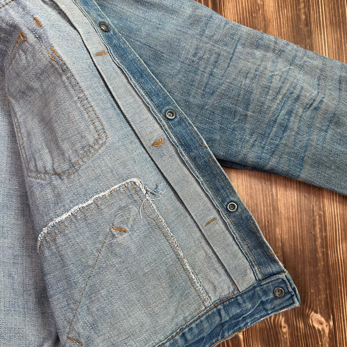 ELY type 2 style pleated front selvedge denim jacket medium approx 40/42