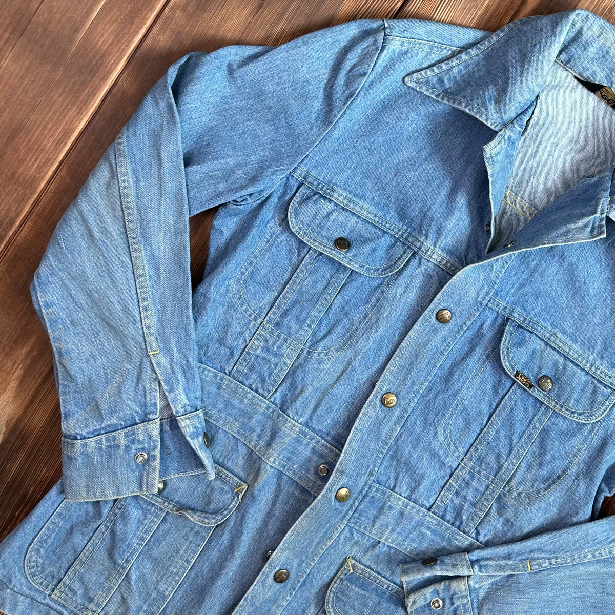 70s Lee safari denim coat jacket fits modern small
