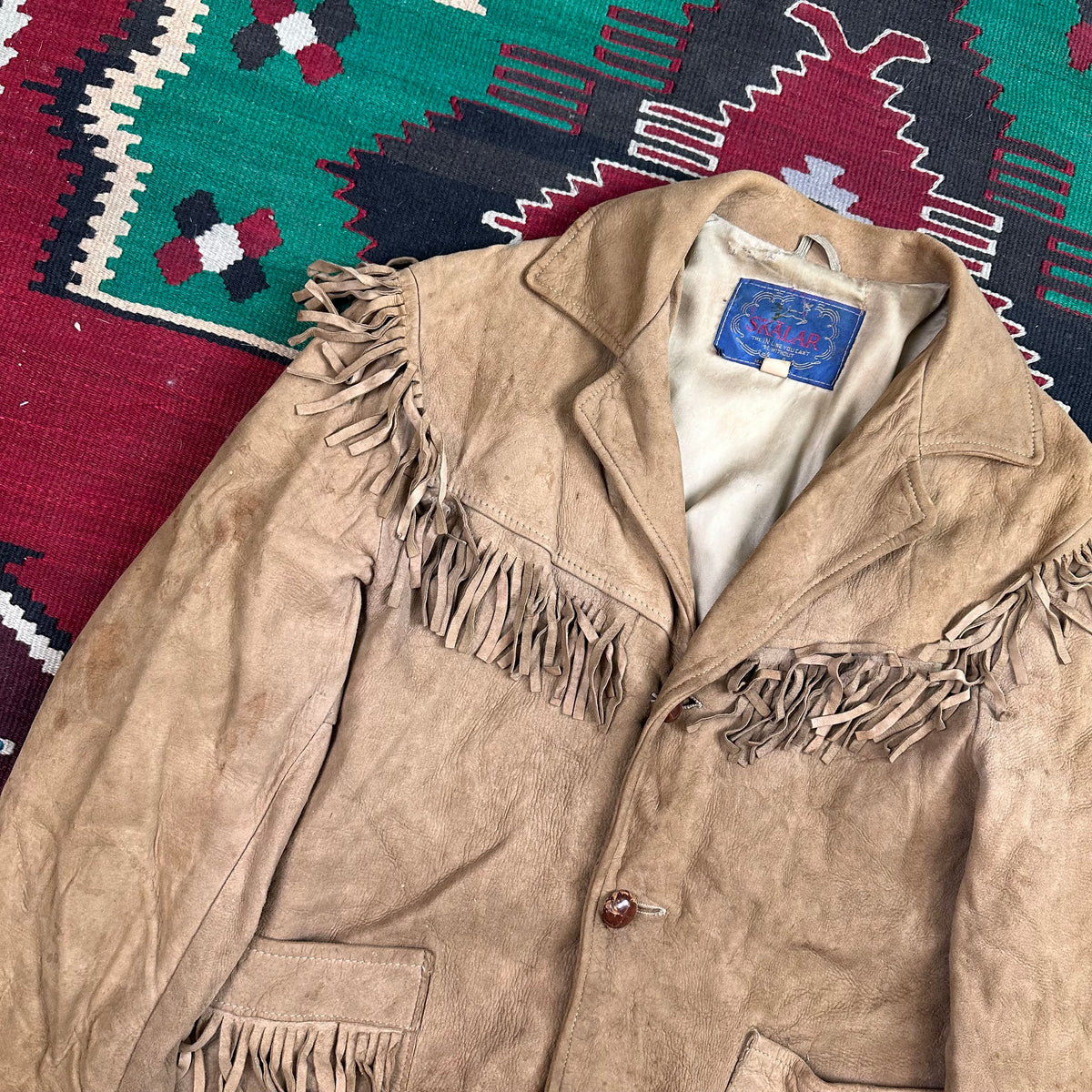 Vintage 60s/70s buckskin deer suede fringe jacket tagged 40 fits medium by Skälar