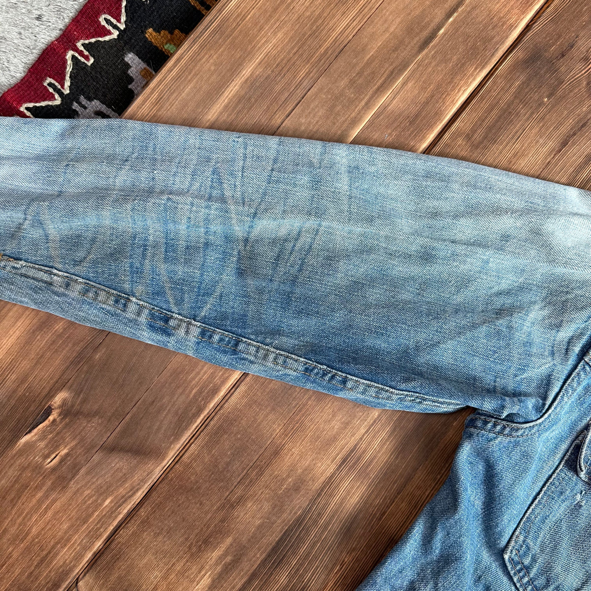 ELY type 2 style pleated front selvedge denim jacket medium approx 40/42