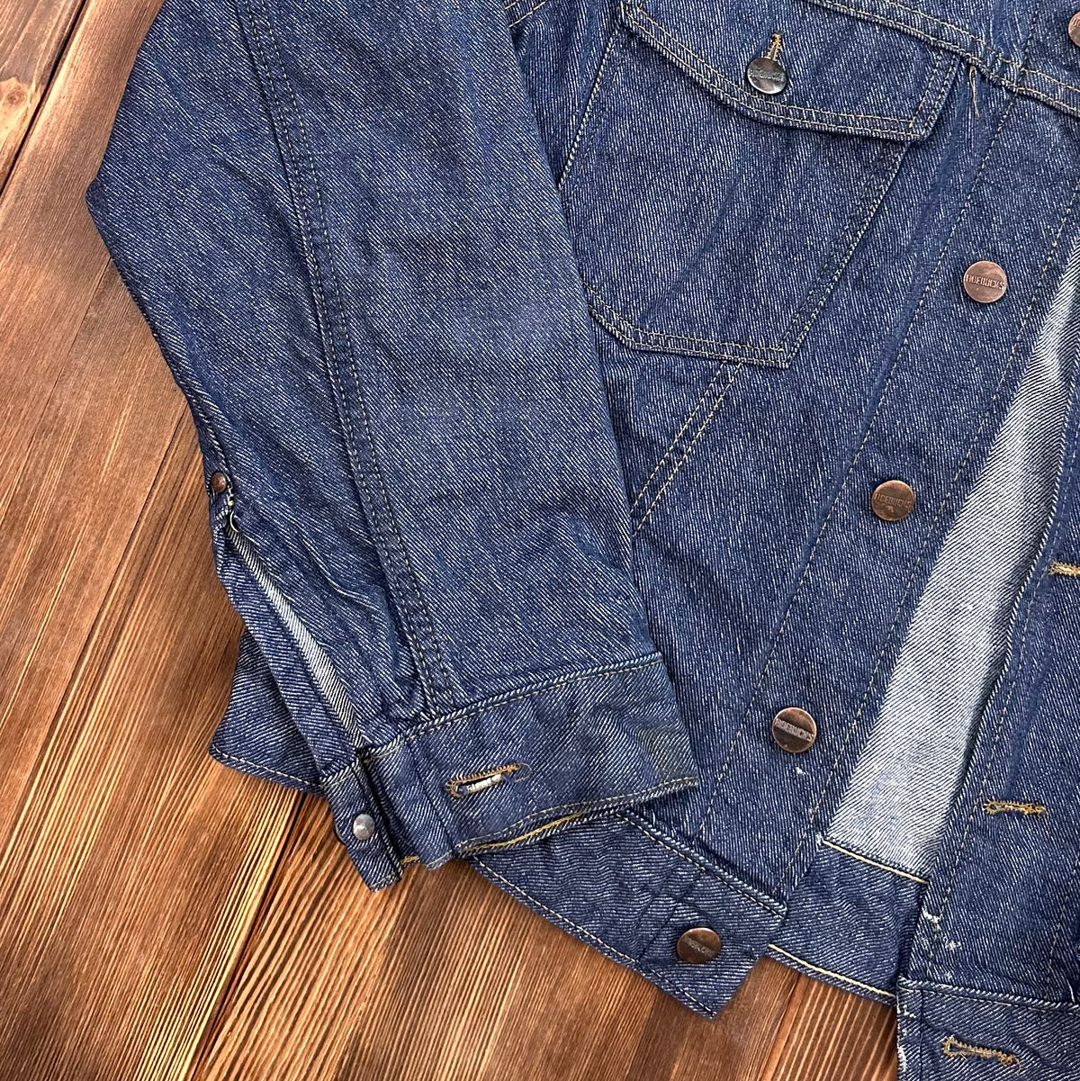 Early 70s Sears Roebucks selvedge dark denim trucker style denim jacket medium approx (40/42)