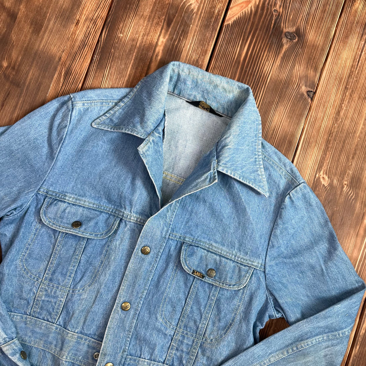 70s Lee safari denim coat jacket fits modern small