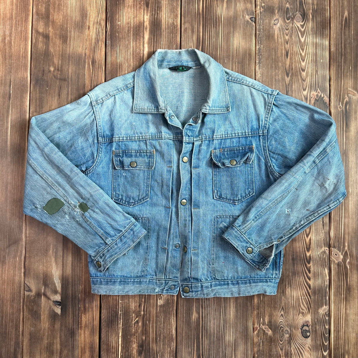 ELY type 2 style pleated front selvedge denim jacket medium approx 40/42