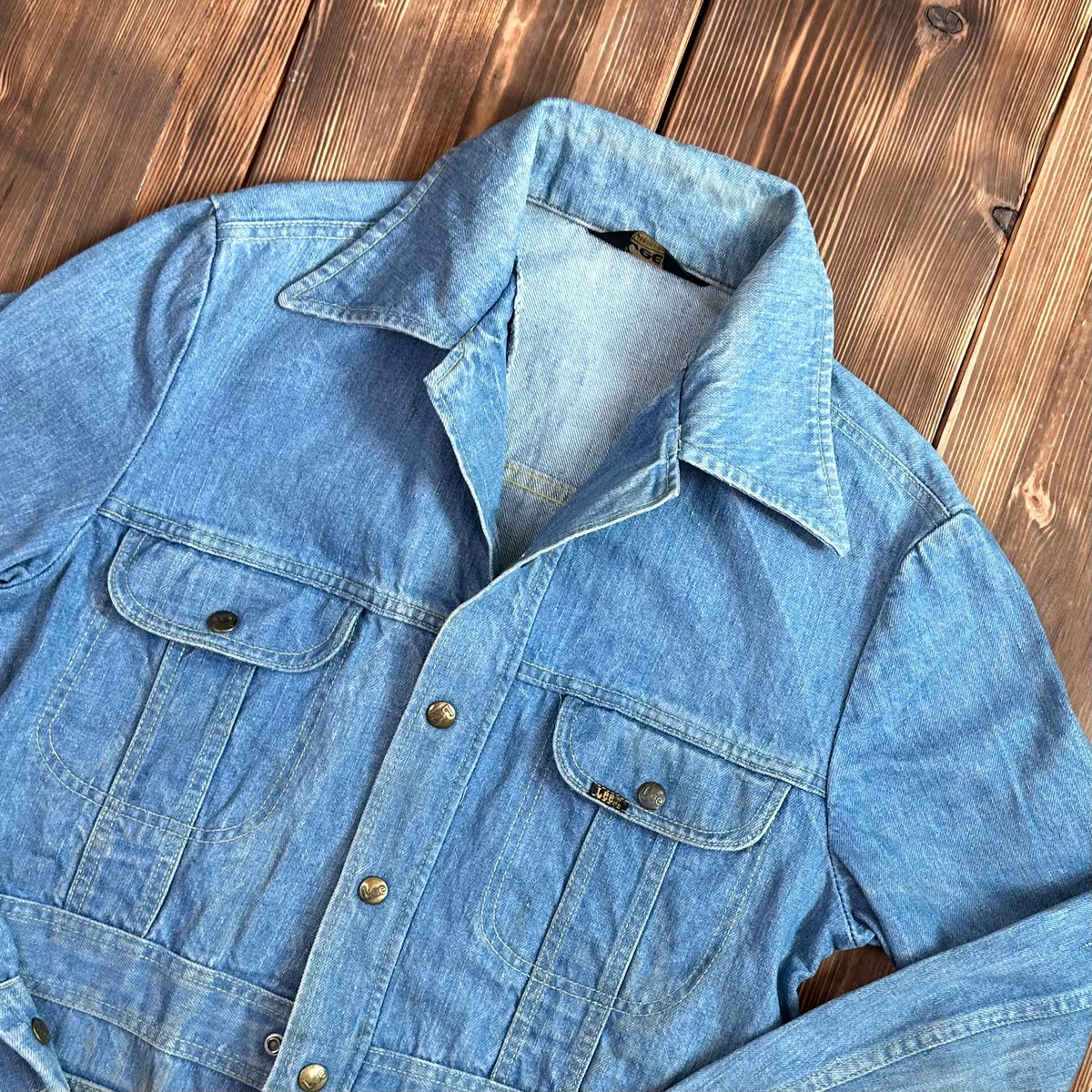 70s Lee safari denim coat jacket fits modern small