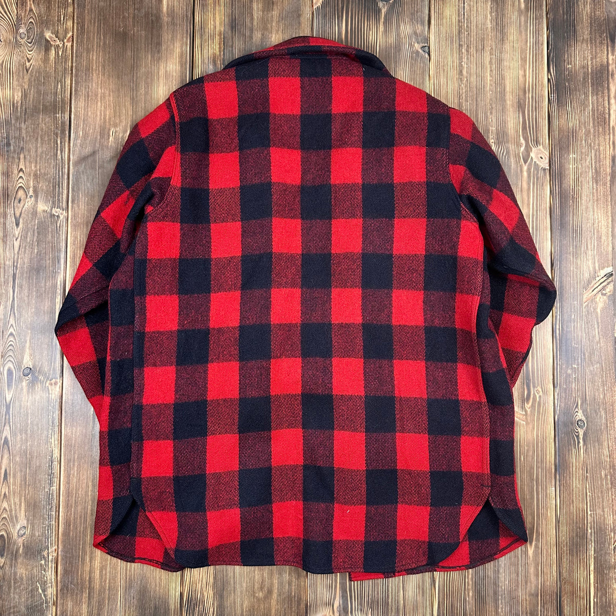 Vintage Buffalo Plaid red black shirt jacket tagged 15.5 fits large long