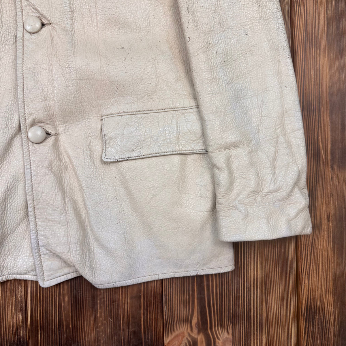 60s white deerskin leather western short coat jacket by Mid Western Sport Togs size 40 fits Medium Long