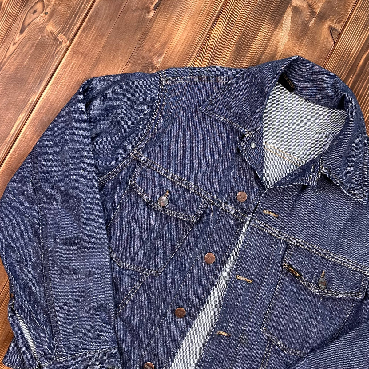 Early 70s Sears Roebucks selvedge dark denim trucker style denim jacket medium approx (40/42)