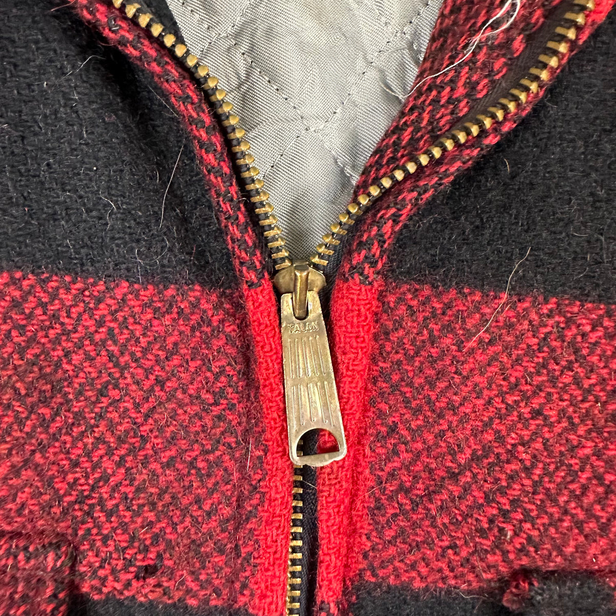 Buffalo Plaid red black wool jacket size medium
