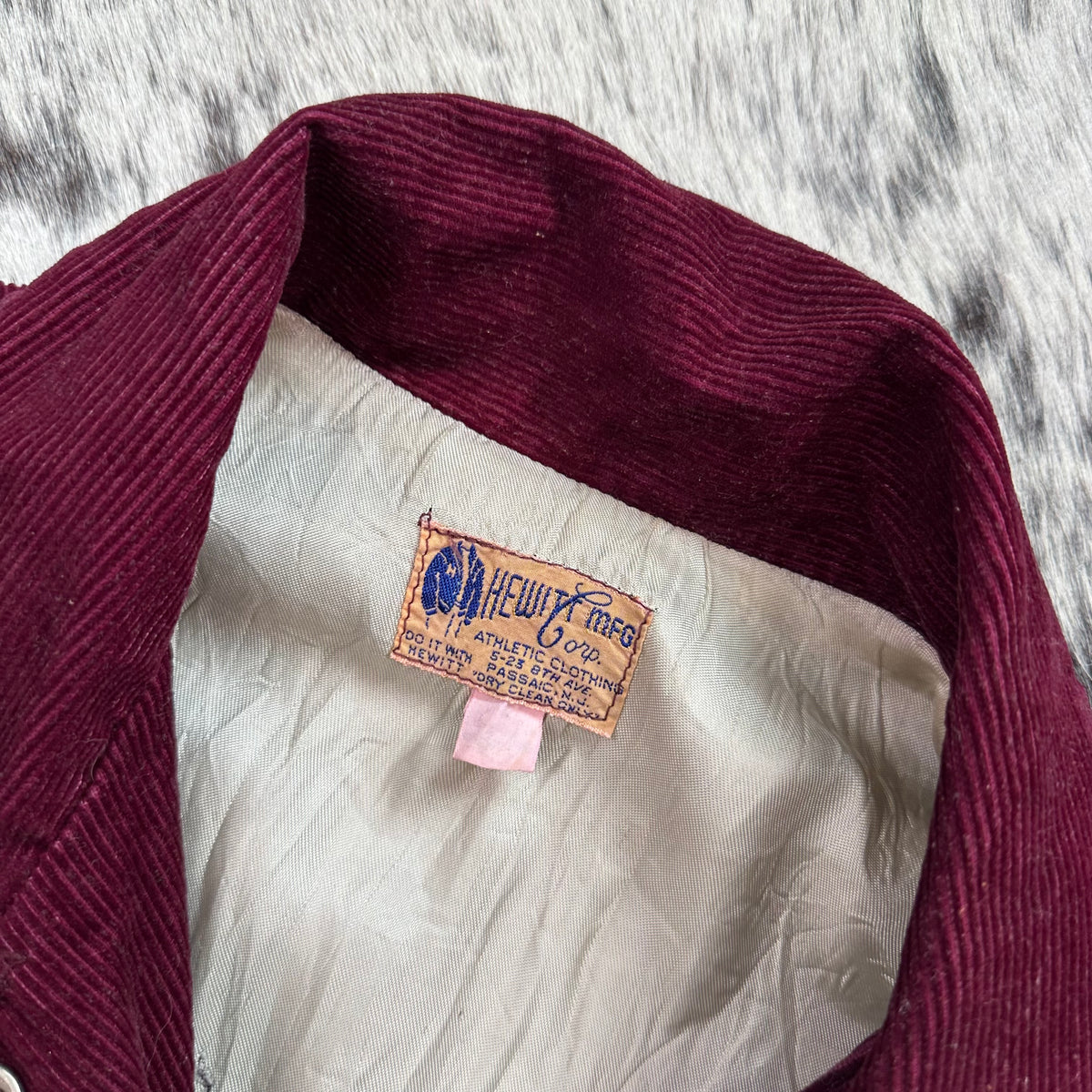 60s burgundy corduroy letterman varsity jacket women’s medium men’s small