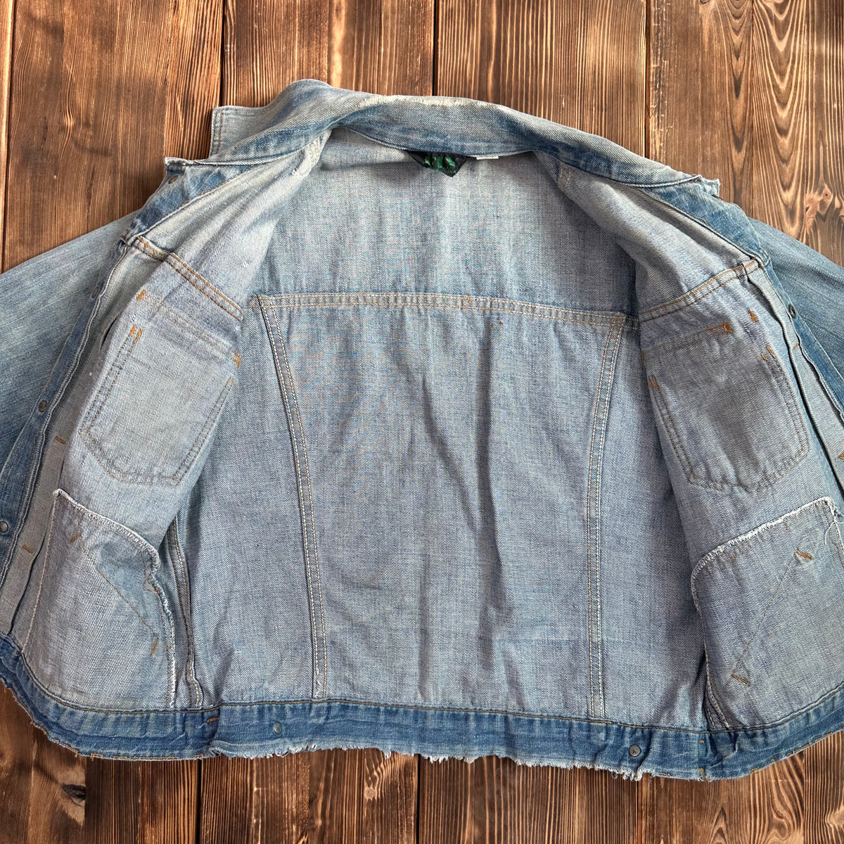 ELY type 2 style pleated front selvedge denim jacket medium approx 40/42