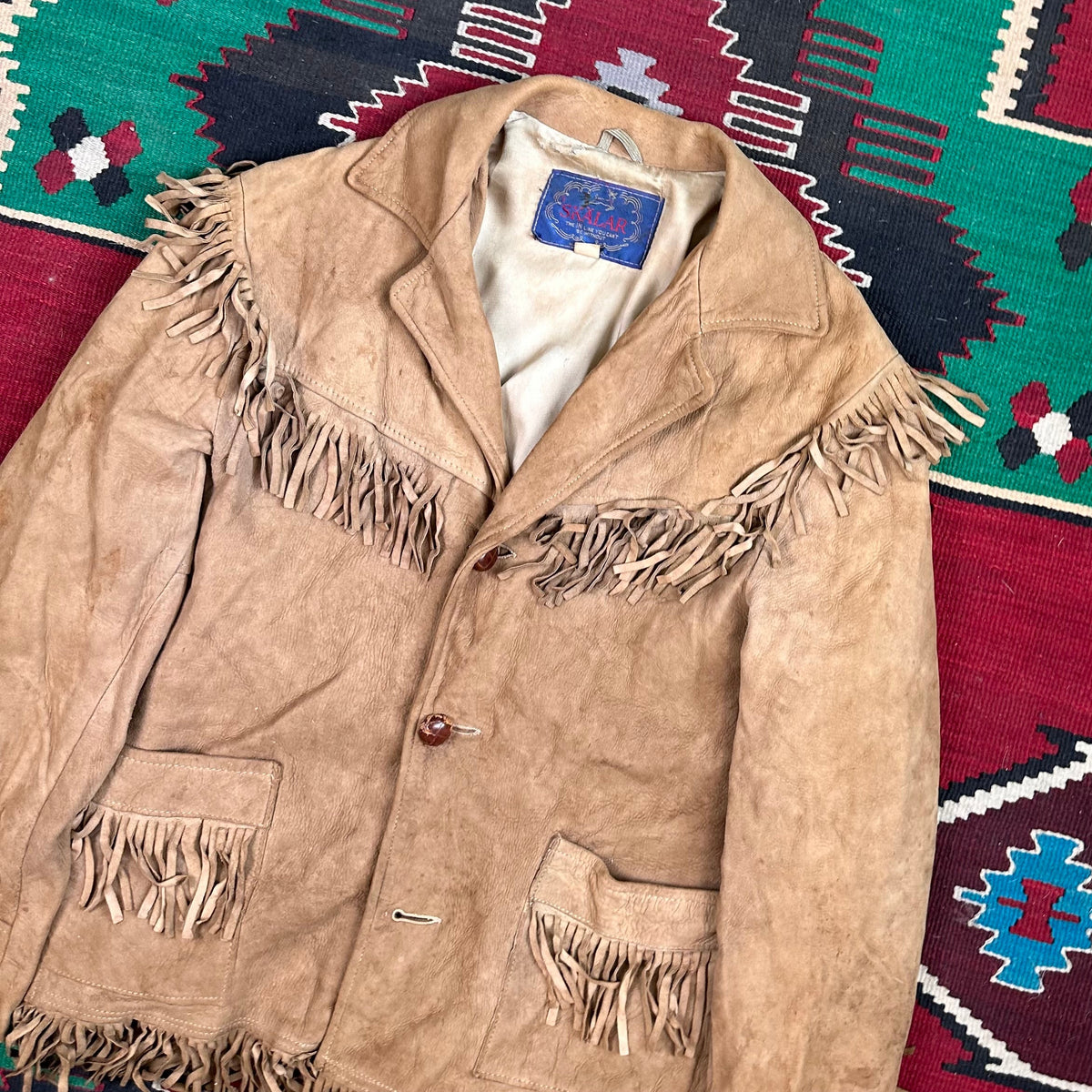 Vintage 60s/70s buckskin deer suede fringe jacket tagged 40 fits medium by Skälar