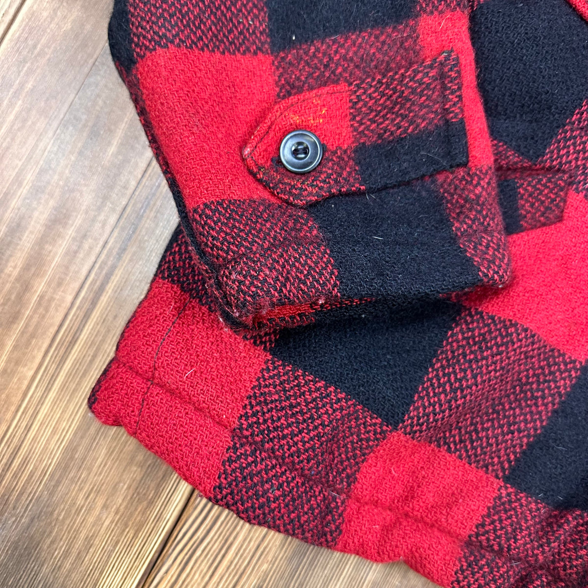 Buffalo Plaid red black wool jacket size medium