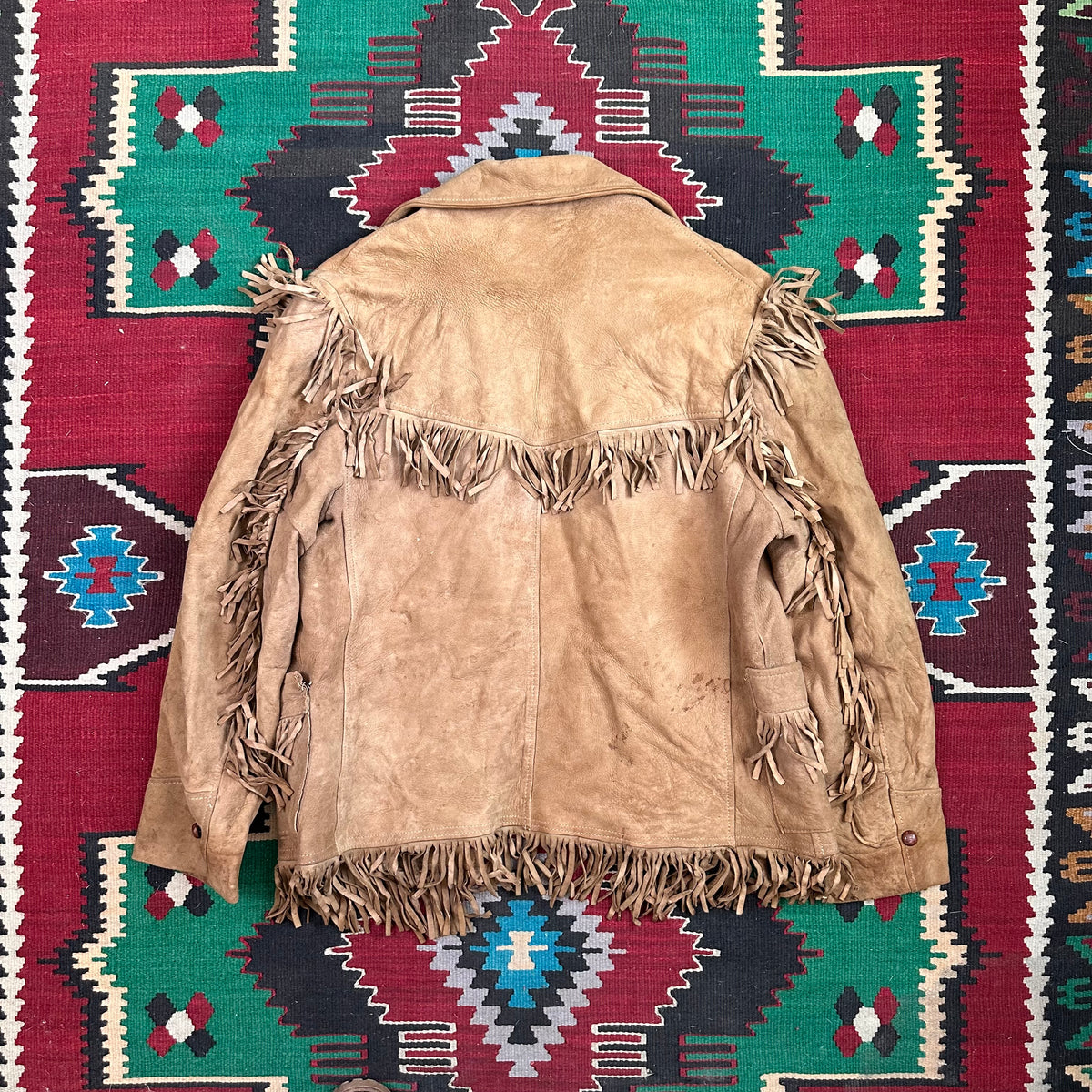 Vintage 60s/70s buckskin deer suede fringe jacket tagged 40 fits medium by Skälar