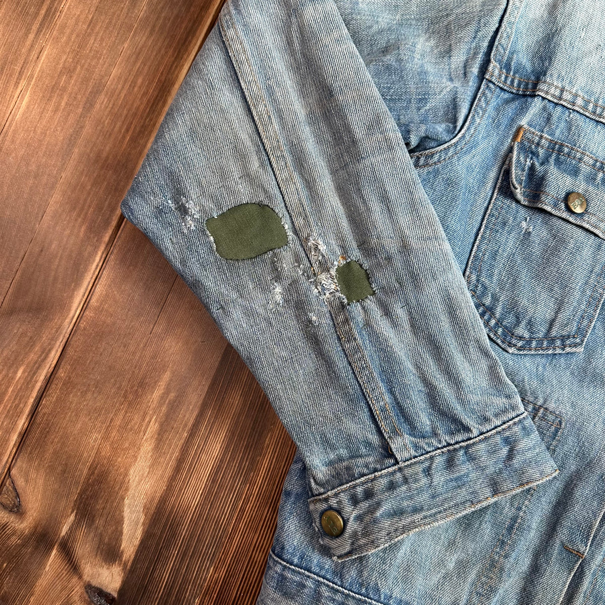 ELY type 2 style pleated front selvedge denim jacket medium approx 40/42