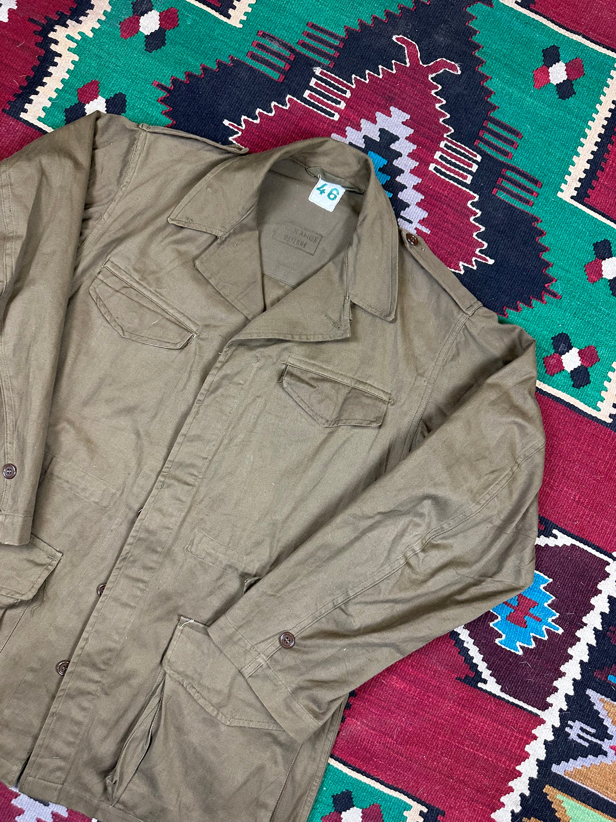 French army M47 HBT tan brown field coat Large 22