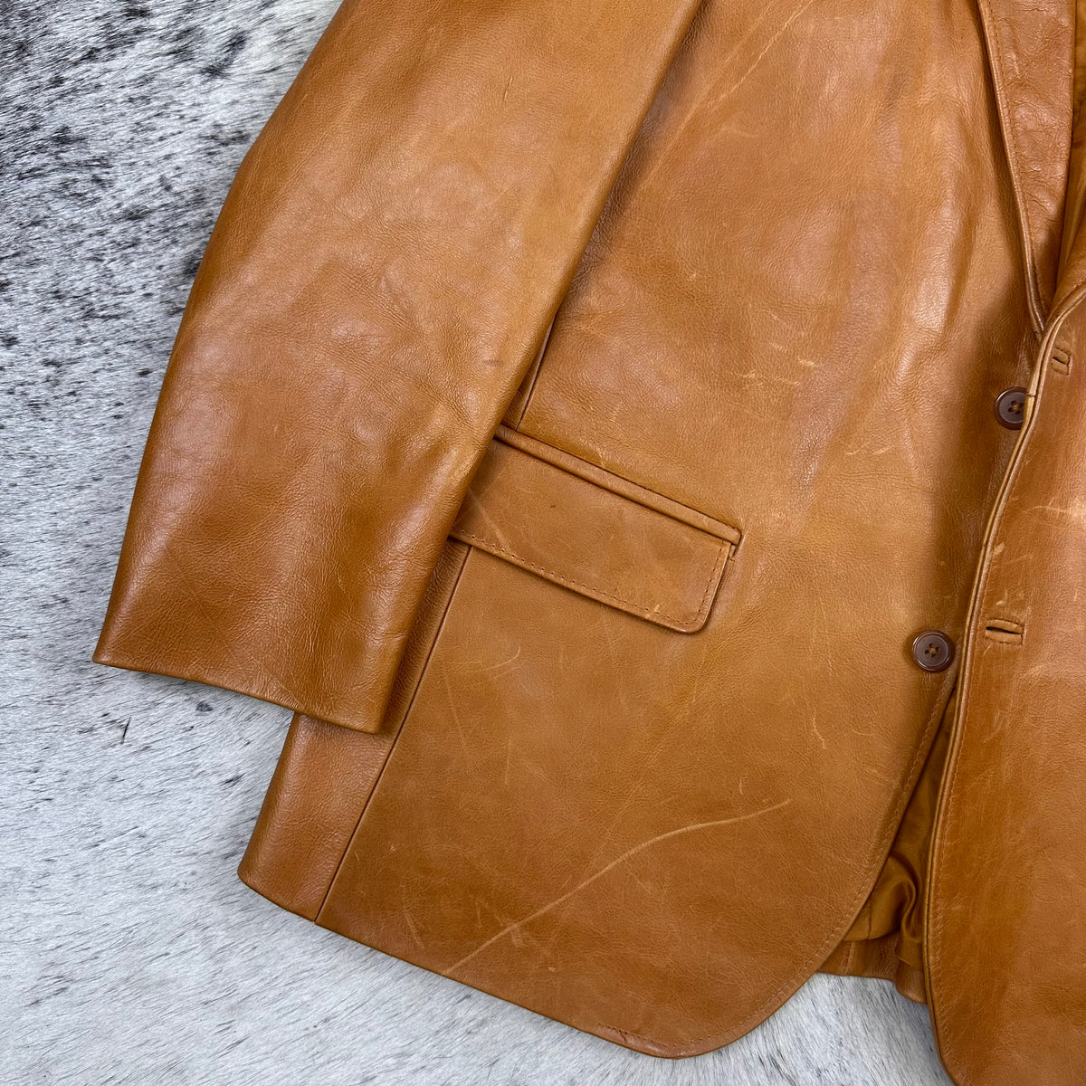 Brown steerhide western sport coat jacket Large approx 40