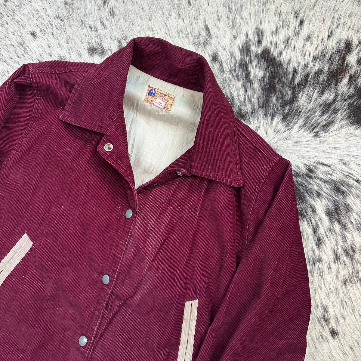 60s burgundy corduroy letterman varsity jacket women’s medium men’s small