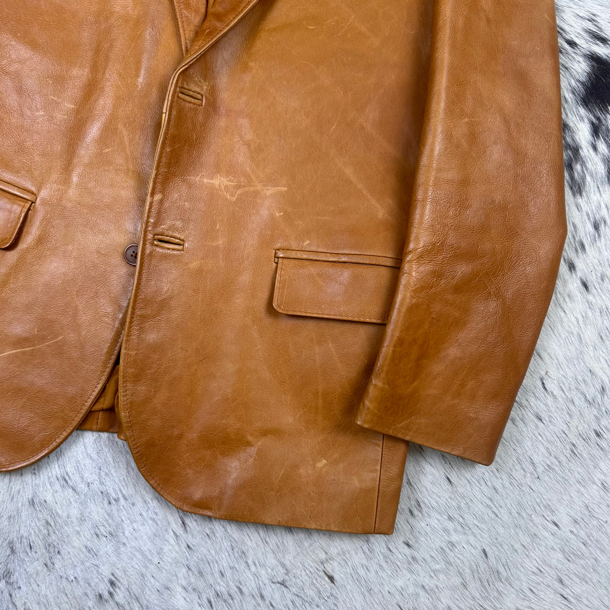 Brown steerhide western sport coat jacket Large approx 40