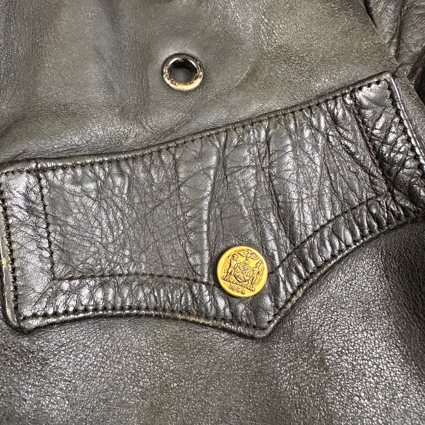 1970s NYPD Horsehide Leather jacket Fits Medium